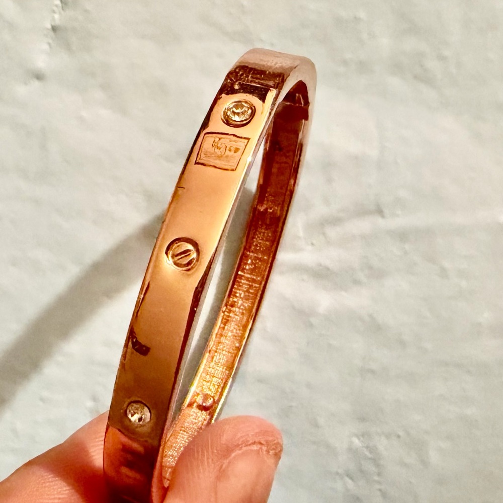 Nordstrom Rose Gold Bangle with Rhinestones